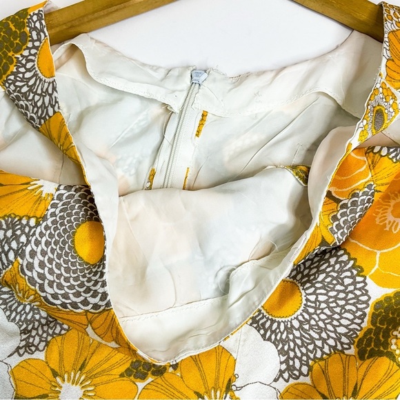 VINTAGE BEAUTY Floral Yellow and White Sleeveless Dress - Picture 11 of 16